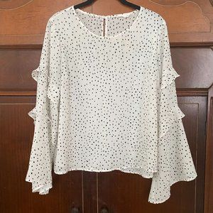 LUSH All in Favor Ruffle Bell Sleeve Blouse